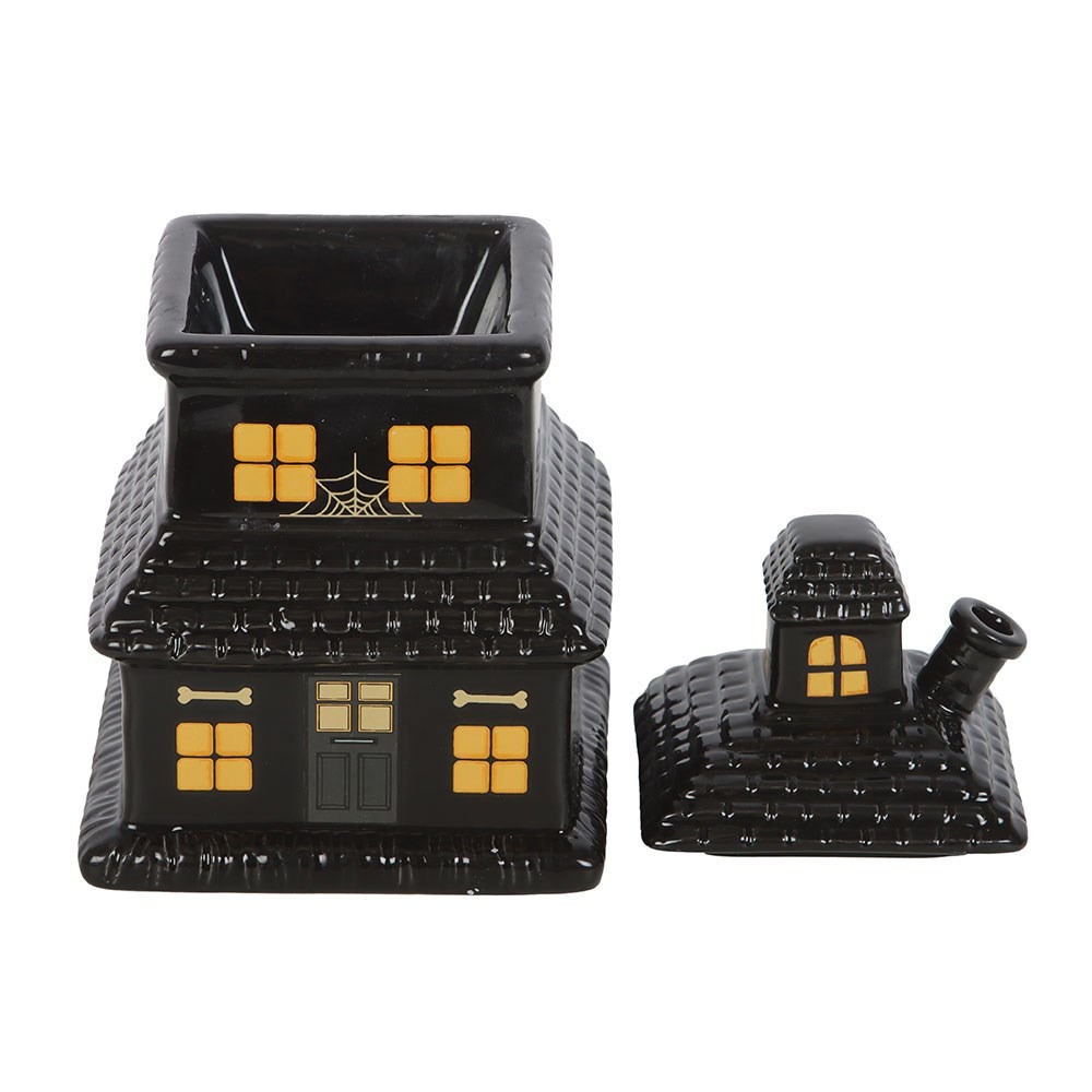 Something Different - Black Haunted House and Wax Warmer Ölbrenner/Teelichthalter fürs Raumdüfte - Schwarz